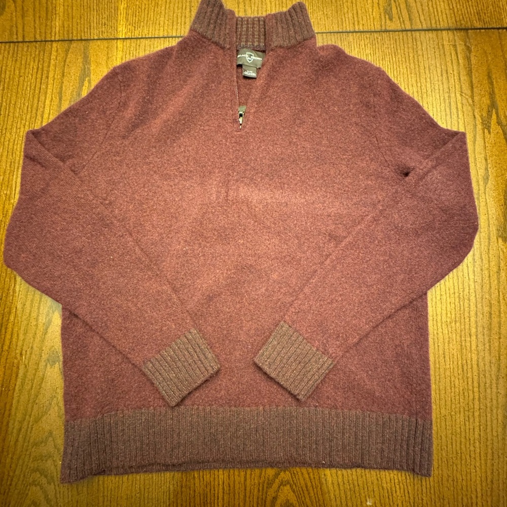Black Brown 1862 Men's Burgundy Quarter-Zip Sweater